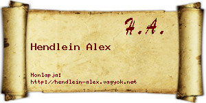 Hendlein Alex névjegykártya