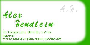 alex hendlein business card